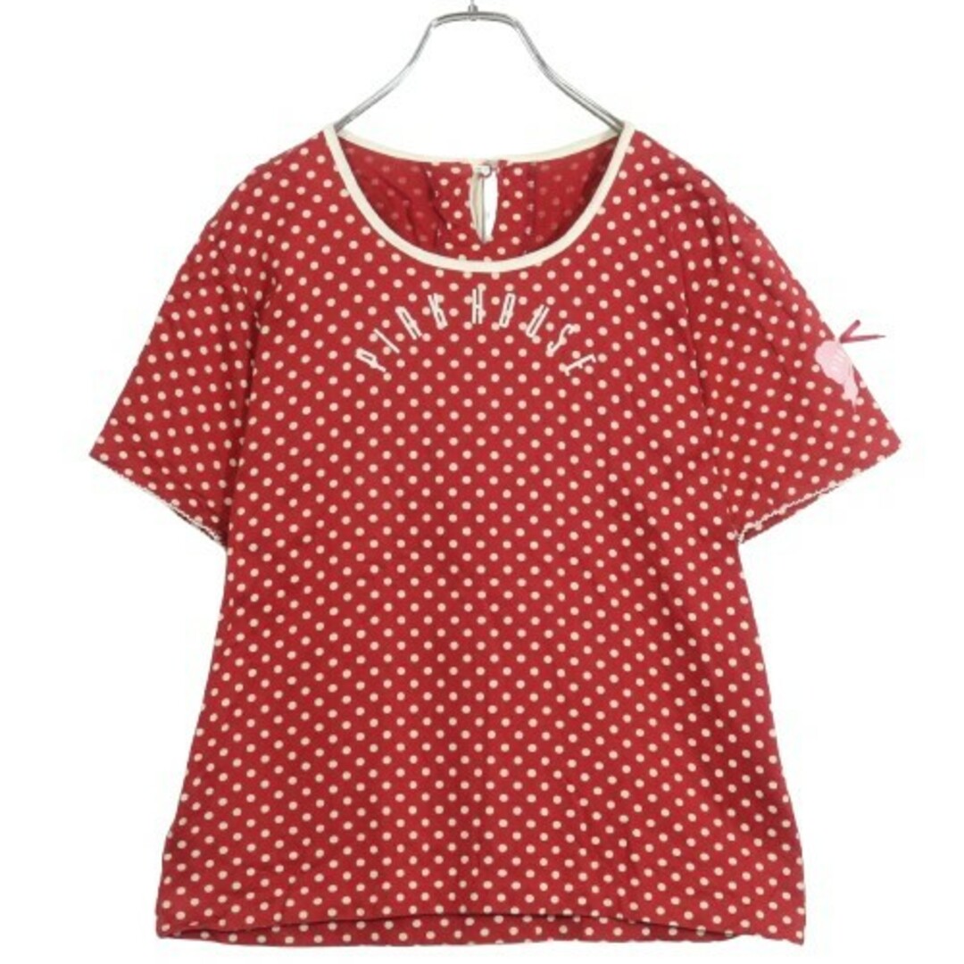 PINK HOUSE - ピンクハウス☆ドット柄Tシャツ サイズM 赤系 PINK HOUSE - ピンクハウス☆ドット柄Tシャツ サイズM 赤系