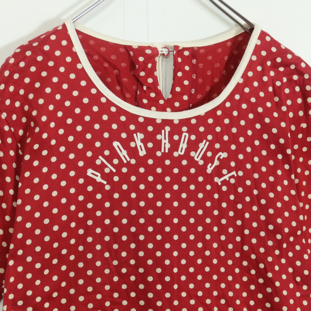 PINK HOUSE - ピンクハウス☆ドット柄Tシャツ サイズM 赤系 PINK HOUSE - ピンクハウス☆ドット柄Tシャツ サイズM 赤系