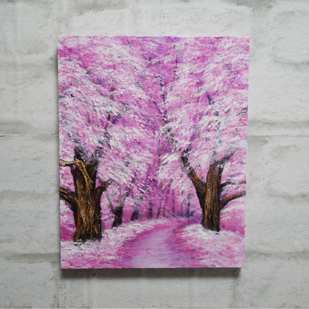 油絵 油彩 油彩画 絵画 絵【春の桜】の通販 by アートHR銀|ラクマ 油絵 油彩 油彩画 絵画 絵【春の桜】の通販 by アートHR銀|ラクマ