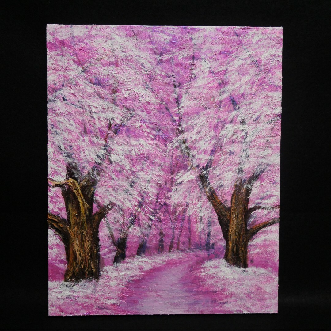 油絵 油彩 油彩画 絵画 絵【春の桜】の通販 by アートHR銀|ラクマ 油絵 油彩 油彩画 絵画 絵【春の桜】の通販 by アートHR銀|ラクマ
