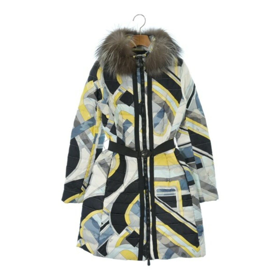 EMILIO PUCCI - EMILIO PUCCI ダウンコート 38(S位) 白x黒x黄等 EMILIO PUCCI - EMILIO PUCCI ダウンコート 38(S位) 白x黒x黄等