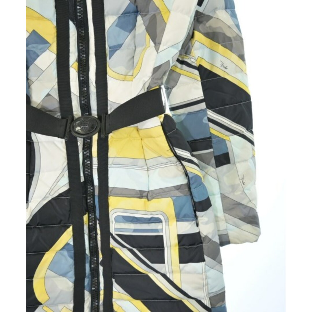 EMILIO PUCCI - EMILIO PUCCI ダウンコート 38(S位) 白x黒x黄等 EMILIO PUCCI - EMILIO PUCCI ダウンコート 38(S位) 白x黒x黄等