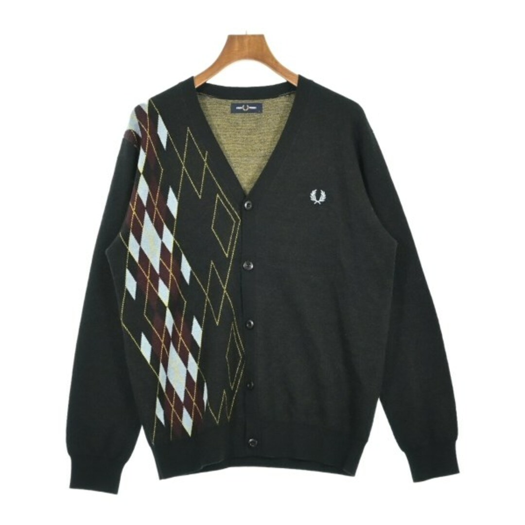 FRED PERRY - FRED PERRY フレッドペリー カーディガン L 黒x FRED PERRY - FRED PERRY フレッドペリー カーディガン L 黒x