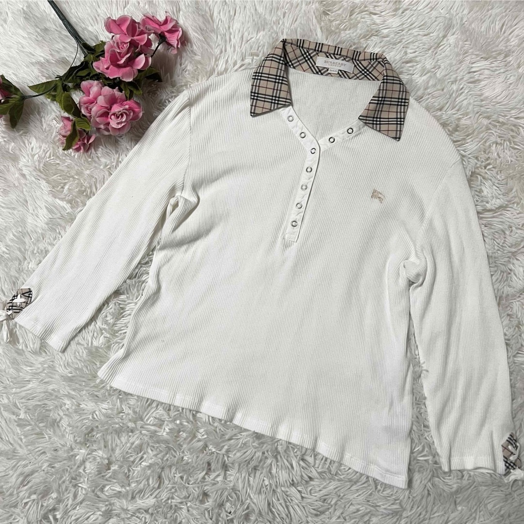 BURBERRY - バーバリーロンドン 白シャツ ノバチェック ホワイト BURBERRY - バーバリーロンドン 白シャツ ノバチェック ホワイト