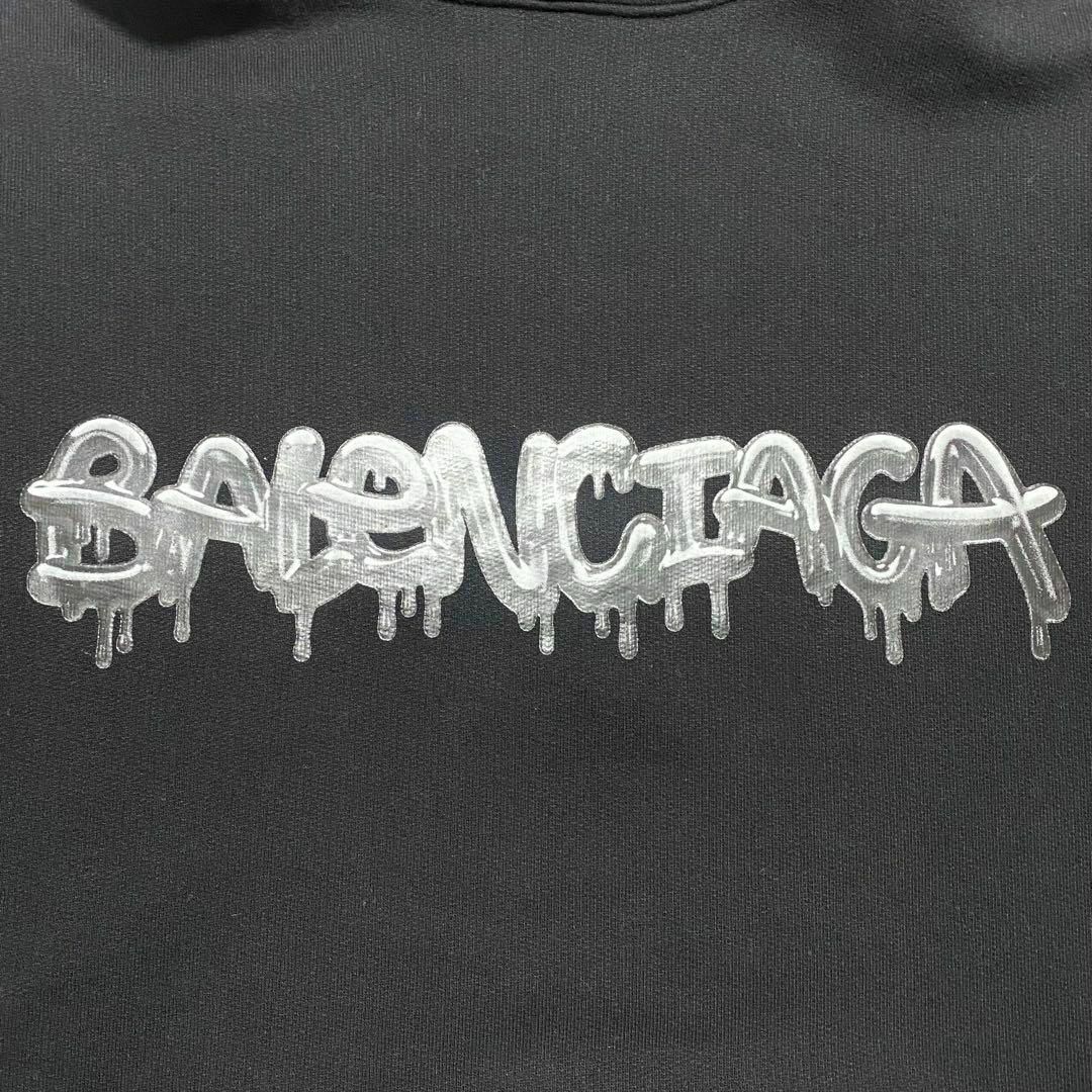 BALENCIAGA - BALENCIAGA / スライムロゴ パーカー ブラック BALENCIAGA - BALENCIAGA / スライムロゴ パーカー ブラック