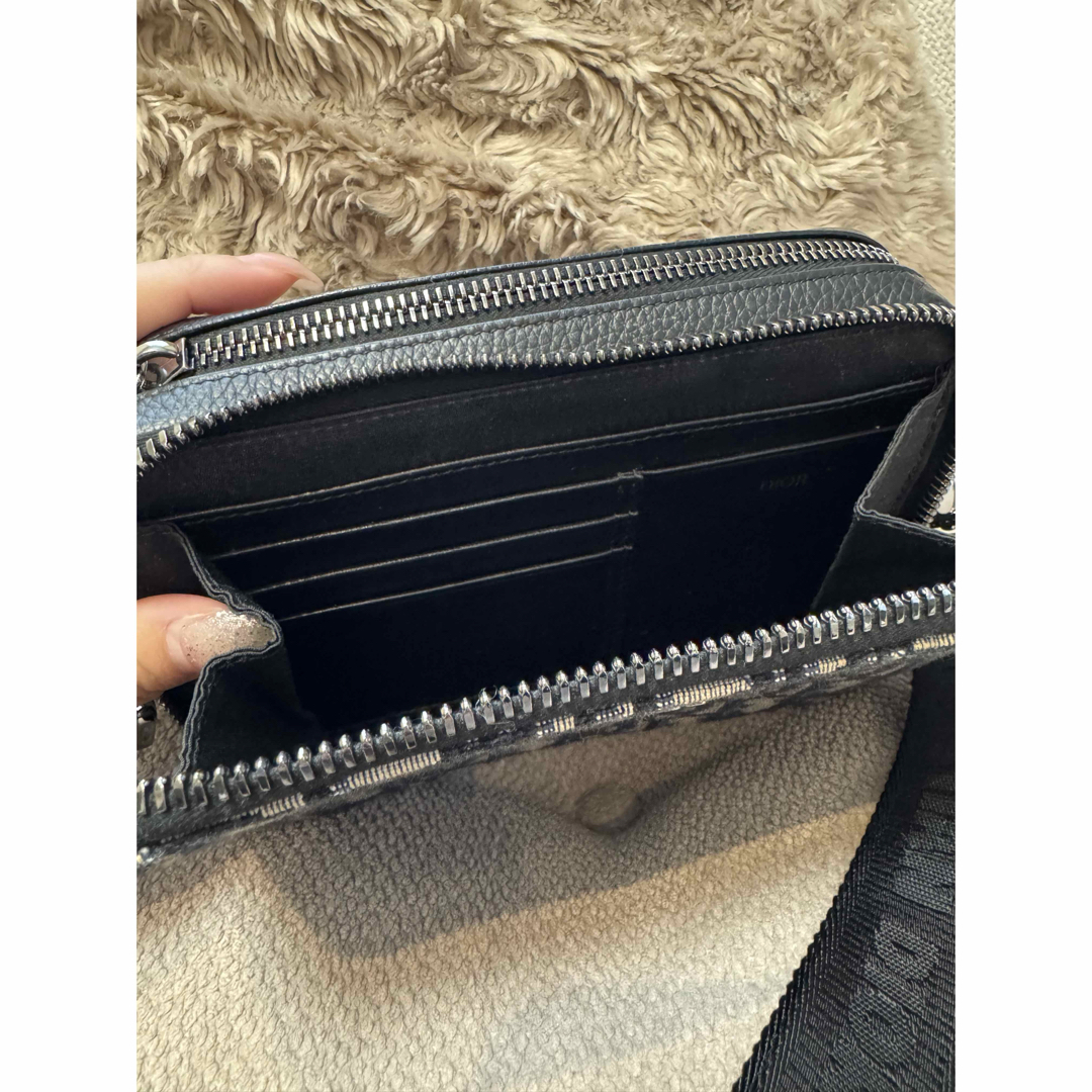 Dior - DIOR ストラップ付きジップポーチ オブリークジャガード Dior - DIOR ストラップ付きジップポーチ オブリークジャガード