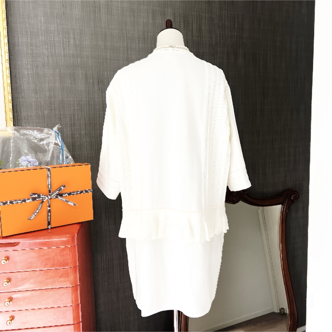 HERMES - 極美品 HERMES エルメス シルク レザー チュニック HERMES - 極美品 HERMES エルメス シルク レザー チュニック