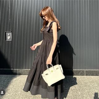 FRAY I.D - 新品タグ付 シャンブレーフロッキースカート 茶色 FRAY I.D - 新品タグ付 シャンブレーフロッキースカート 茶色
