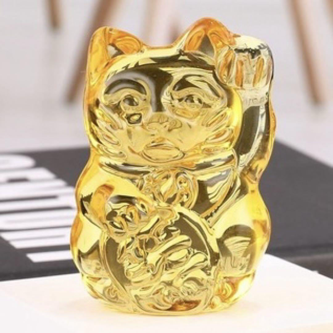 招き猫 まねきねこ シトリン スケルトン 開運グッズ 金運 事業運 招き猫 まねきねこ シトリン スケルトン 開運グッズ 金運 事業運