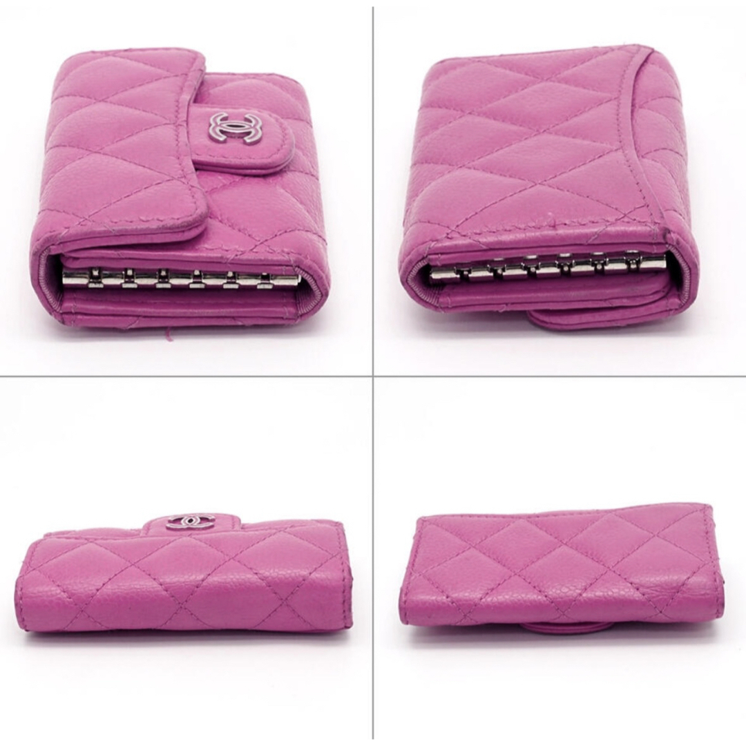 CHANEL - ☆シャネル☆ 6連 キーケースキャビアスキン ピンクの CHANEL - ☆シャネル☆ 6連 キーケースキャビアスキン ピンクの