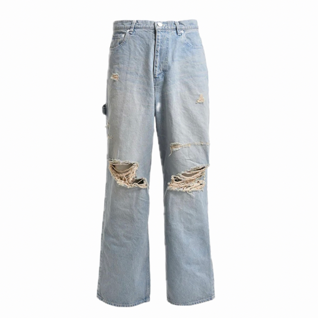 SKINS - 【SKINS】DAMAGED BAGGY DENIM PANTS バギー デニムの SKINS - 【SKINS】DAMAGED BAGGY DENIM PANTS バギー デニムの