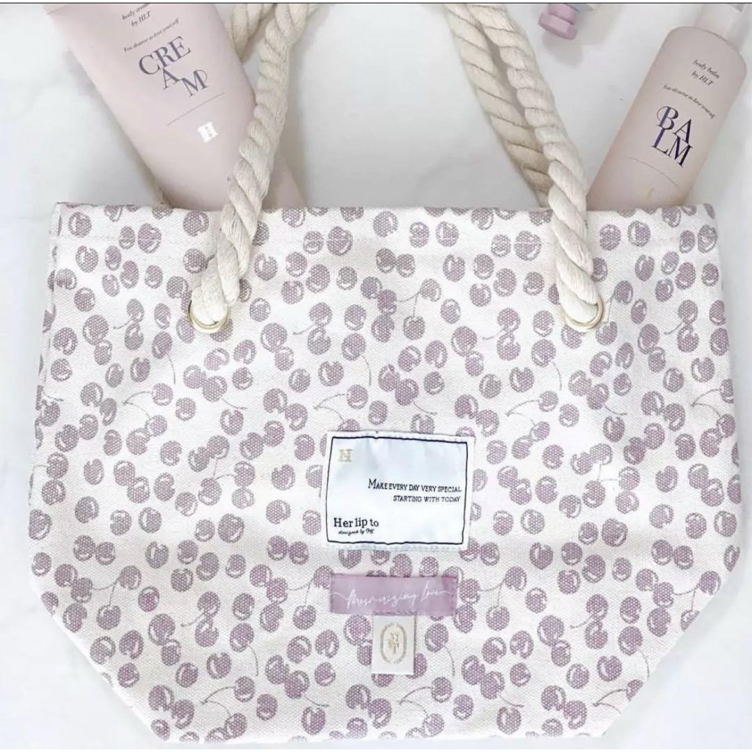 Her lip to - herlipto Cherry Tote Bag チェリー トートの通販 Her lip to - herlipto Cherry Tote Bag チェリー トートの通販