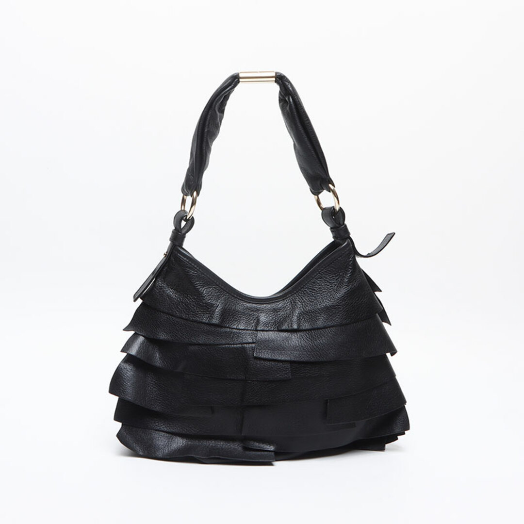 SAINT LAURENT - イヴ・サンローラン YSL フリル レザー SAINT LAURENT - イヴ・サンローラン YSL フリル レザー