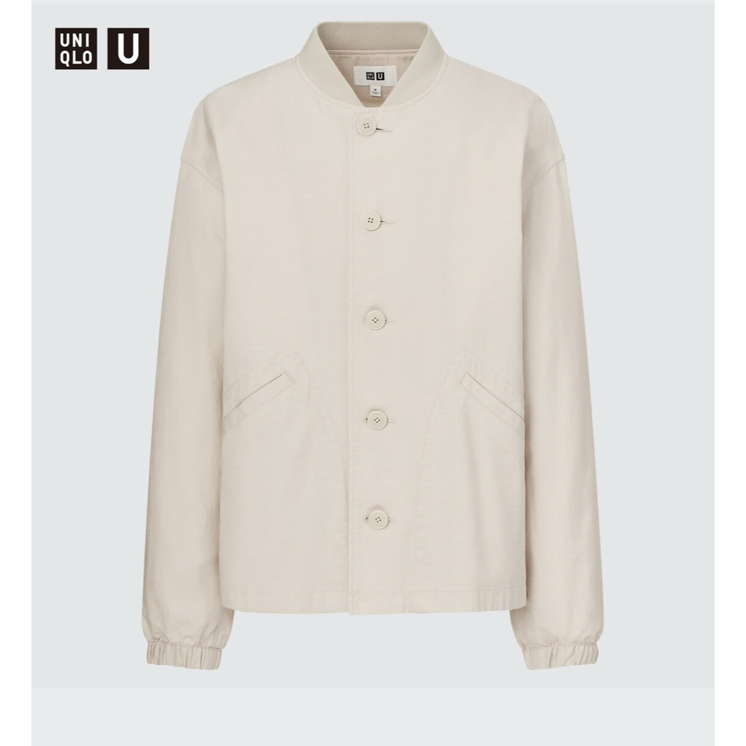 UNIQLO(ユニクロ)のuniqlo u リブブルゾン ナチュラル M メンズのジャケット/アウター(ノーカラージャケット)の商品写真