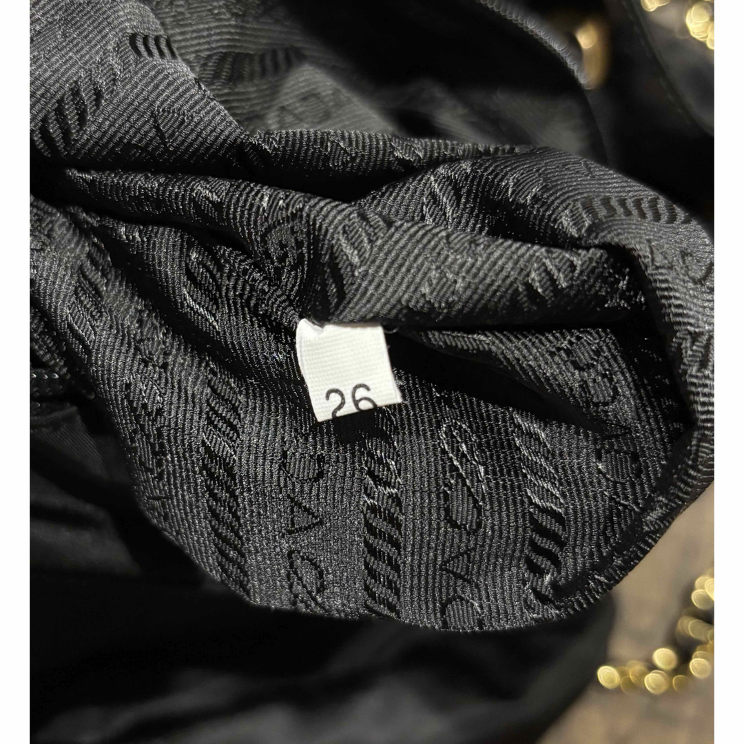 PRADA - PRADA ブラック ナイロン チェーンベルトリュックの通販 PRADA - PRADA ブラック ナイロン チェーンベルトリュックの通販