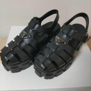 PRADA - プラダ PRADA サンダル 6.5 ラバー ブラック レディース PRADA - プラダ PRADA サンダル 6.5 ラバー ブラック レディース