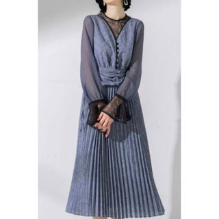UNITED TOKYO - UNITED TOKYO リーフJQワンピース ブルーの通販 UNITED TOKYO - UNITED TOKYO リーフJQワンピース ブルーの通販