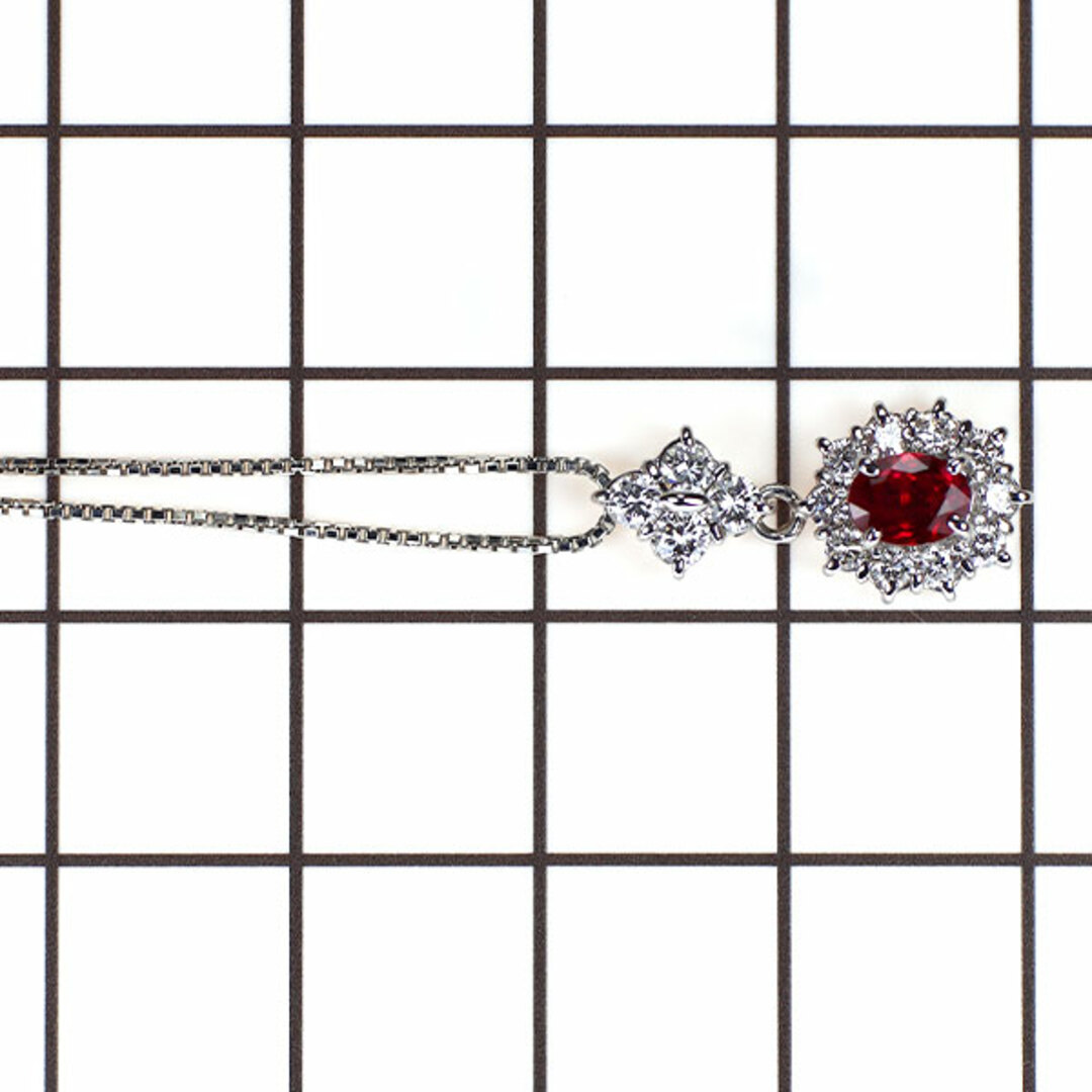 Pt900/Pt850 ルビー ダイヤモンド ペンダントネックレス 0.41ct Pt900/Pt850 ルビー ダイヤモンド ペンダントネックレス 0.41ct