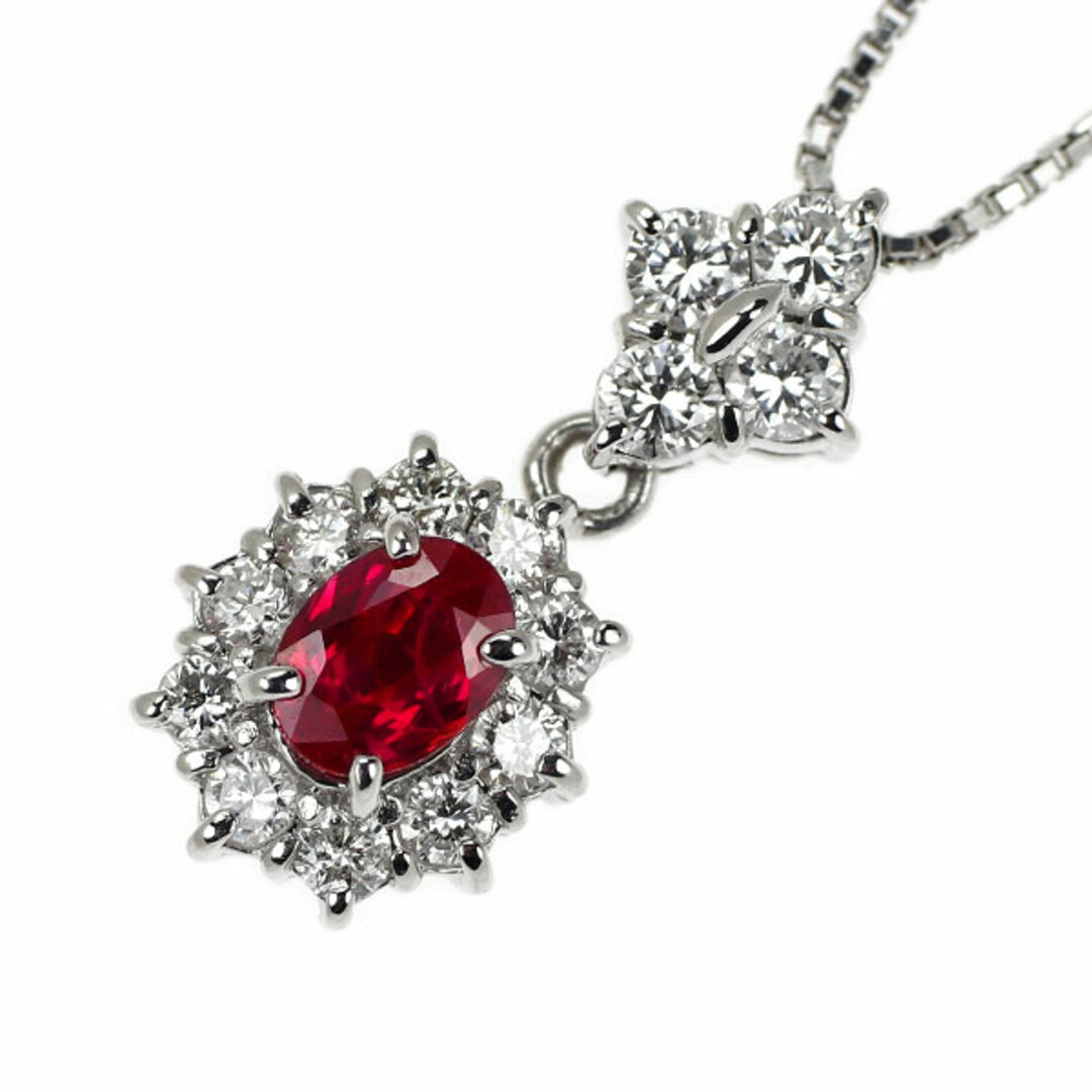 Pt900/Pt850 ルビー ダイヤモンド ペンダントネックレス 0.41ct Pt900/Pt850 ルビー ダイヤモンド ペンダントネックレス 0.41ct