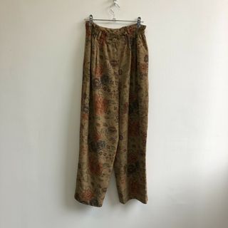 ノーブランド　パンツ　ブラウン　柄パンツ　ズボン　ユニセックス　ベージュ　グリーン　おしゃれ(その他)