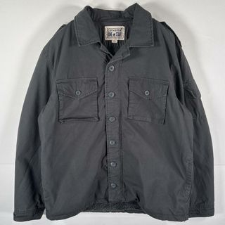 コンバース(CONVERSE)の古着 コンバース CONVERSE コットンシャツジャケット フルジップ オールスター 裏地ボア 胸ポケット L  ブラック メンズ(その他)