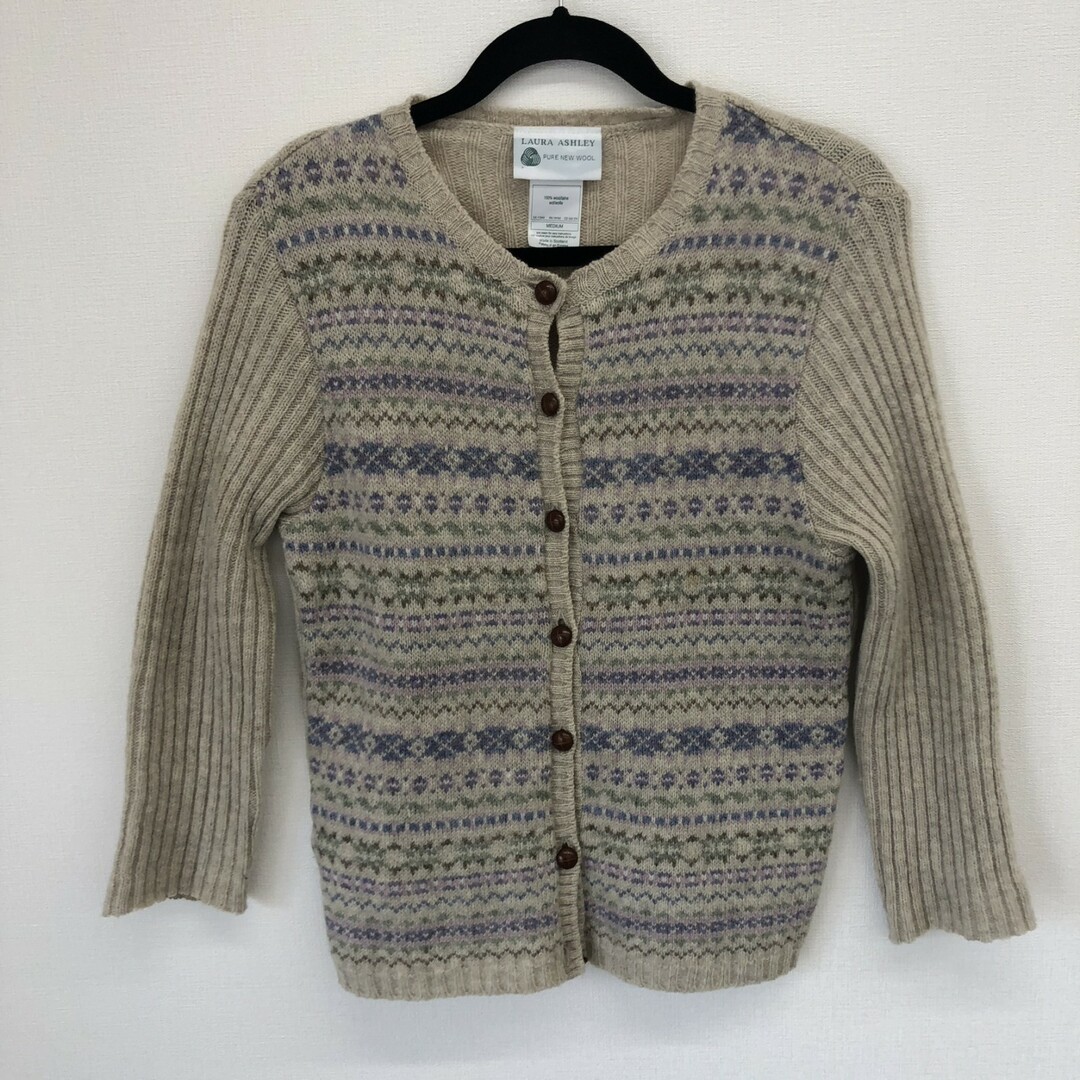 LAURA ASHLEY - 【LAURA ASHLEY 】ローラアシュレイ カーディガン ニットカーディガン M ベージュ系