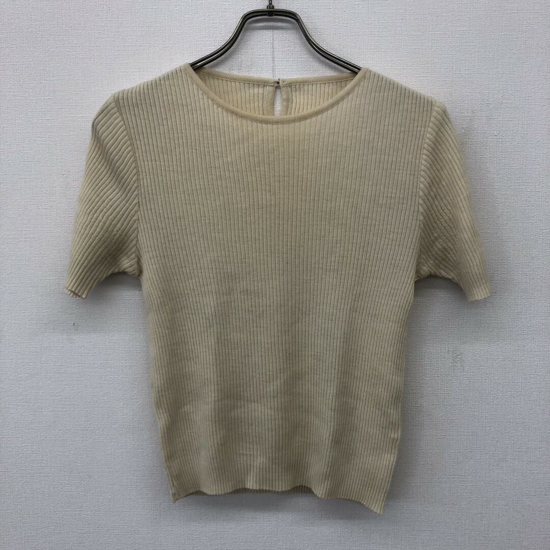 HANAE MORI - 【HANAE MORI】ハナエモリ ニット 半袖ニット トップス M ベージュ系 シンプル