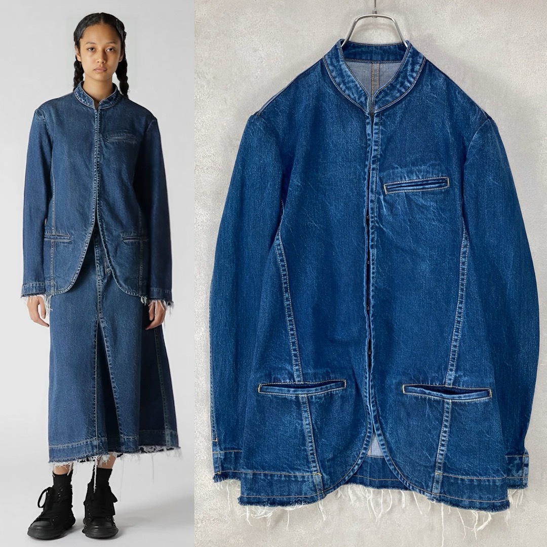 LIMI feu - LIMI feu DENIM MANDARIN COLLAR JACKET 2の通販 by LIMI feu - LIMI feu DENIM MANDARIN COLLAR JACKET 2の通販 by