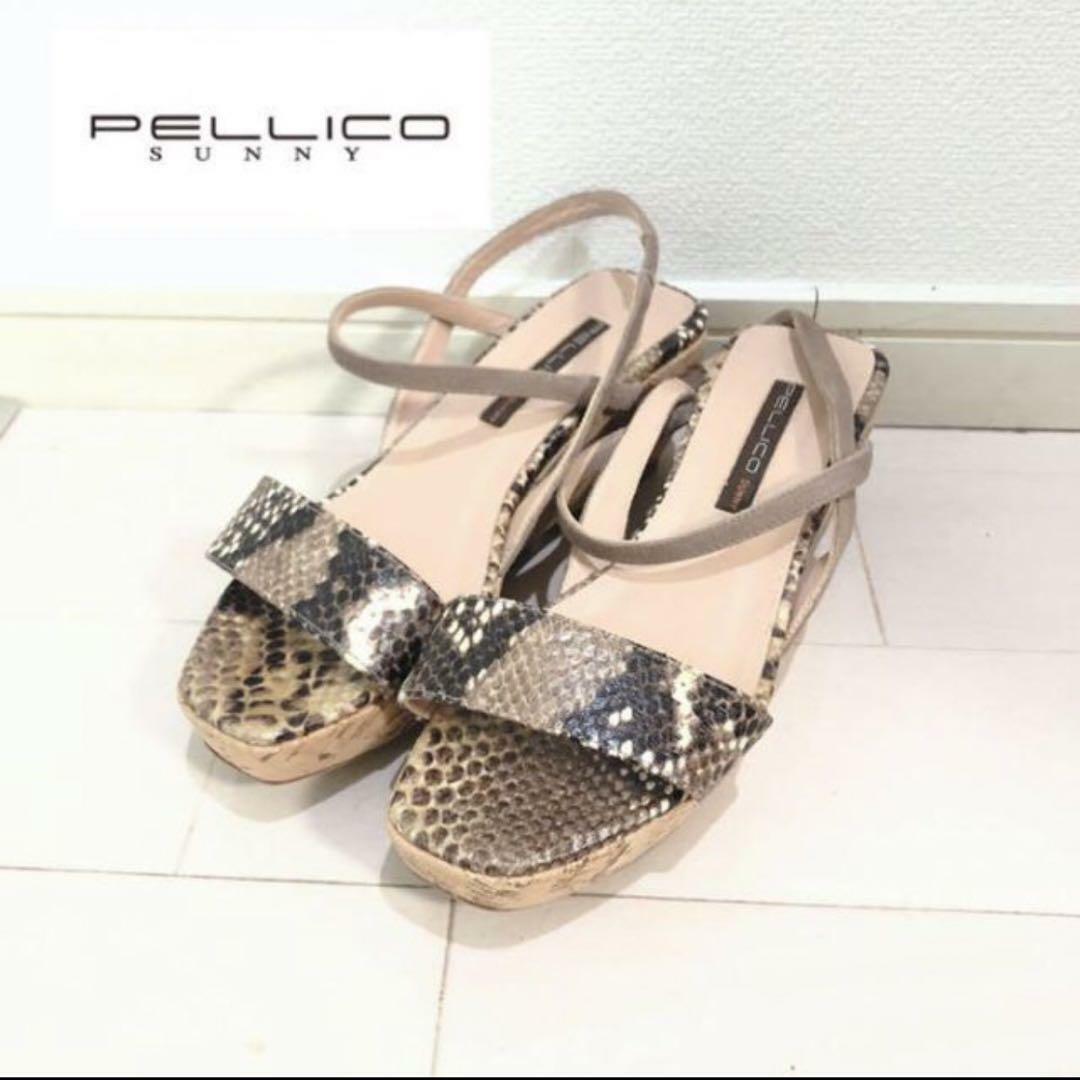 ペリーコサニー ◇PELLICO SUNNY ウェッジ サンダル 37 パイソン ペリーコサニー ◇PELLICO SUNNY ウェッジ サンダル 37 パイソン