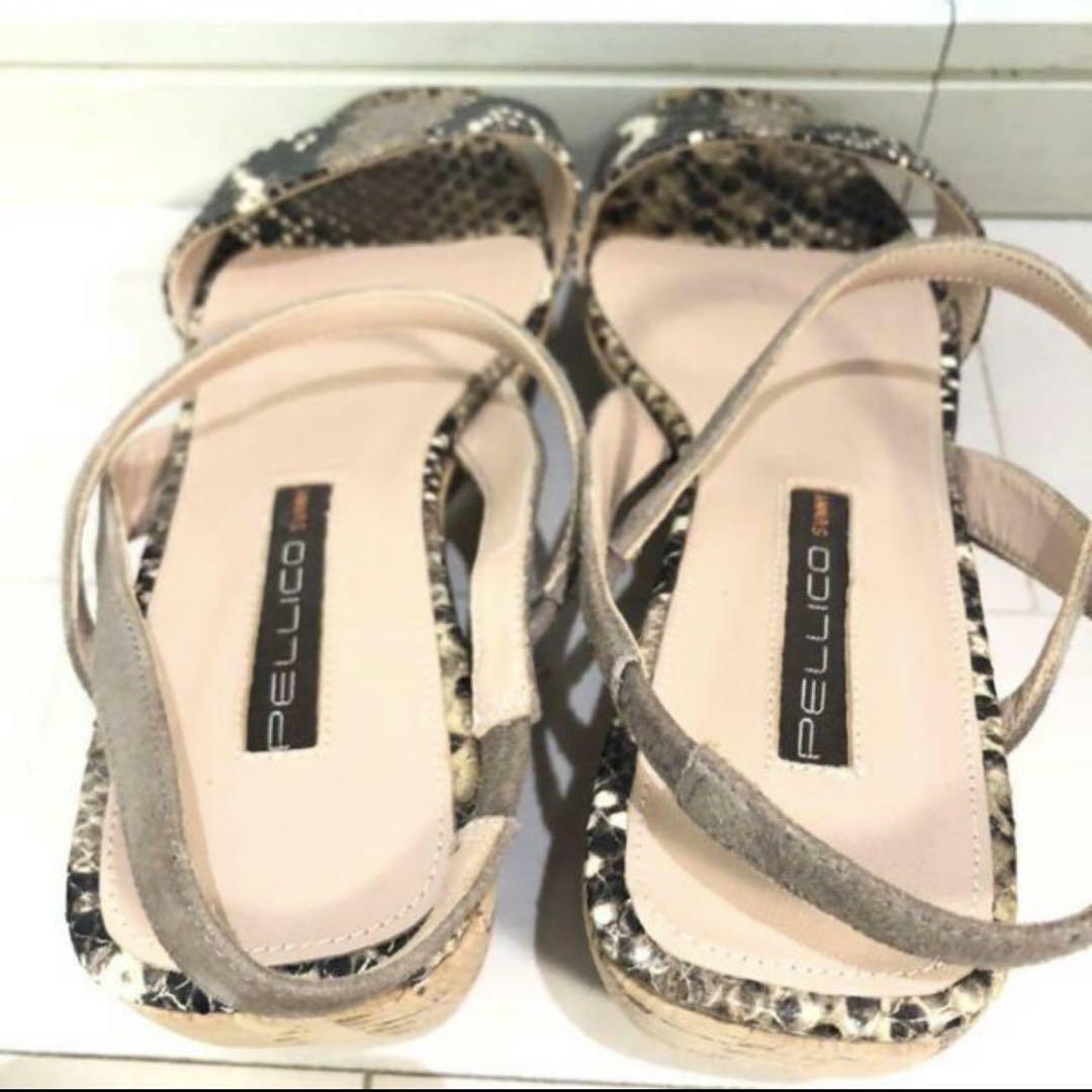 ペリーコサニー ◇PELLICO SUNNY ウェッジ サンダル 37 パイソン ペリーコサニー ◇PELLICO SUNNY ウェッジ サンダル 37 パイソン