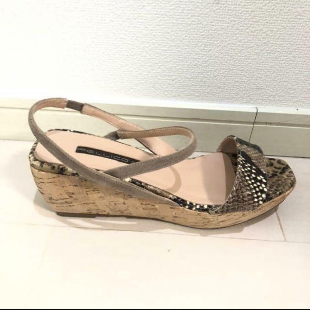 ペリーコサニー ◇PELLICO SUNNY ウェッジ サンダル 37 パイソン ペリーコサニー ◇PELLICO SUNNY ウェッジ サンダル 37 パイソン