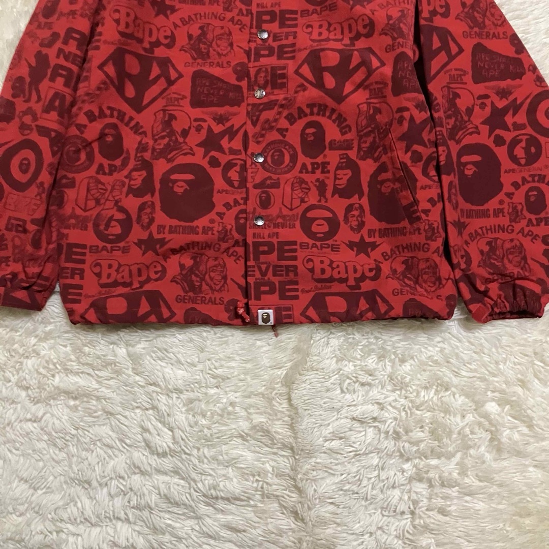 A BATHING APE - 希少 アベイシングエイプ レッド 総柄 コーチ A BATHING APE - 希少 アベイシングエイプ レッド 総柄 コーチ