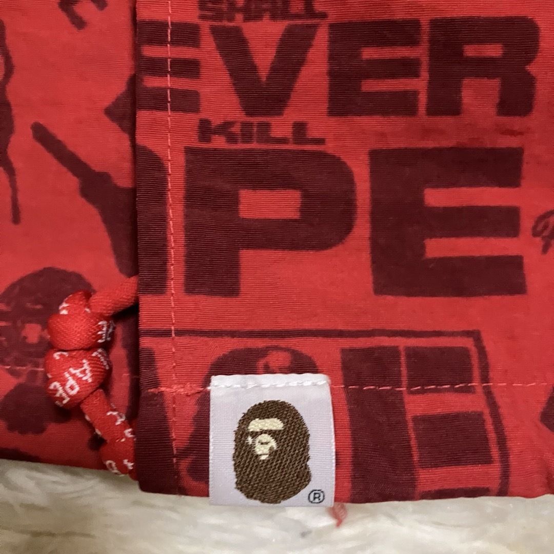 A BATHING APE - 希少 アベイシングエイプ レッド 総柄 コーチ A BATHING APE - 希少 アベイシングエイプ レッド 総柄 コーチ