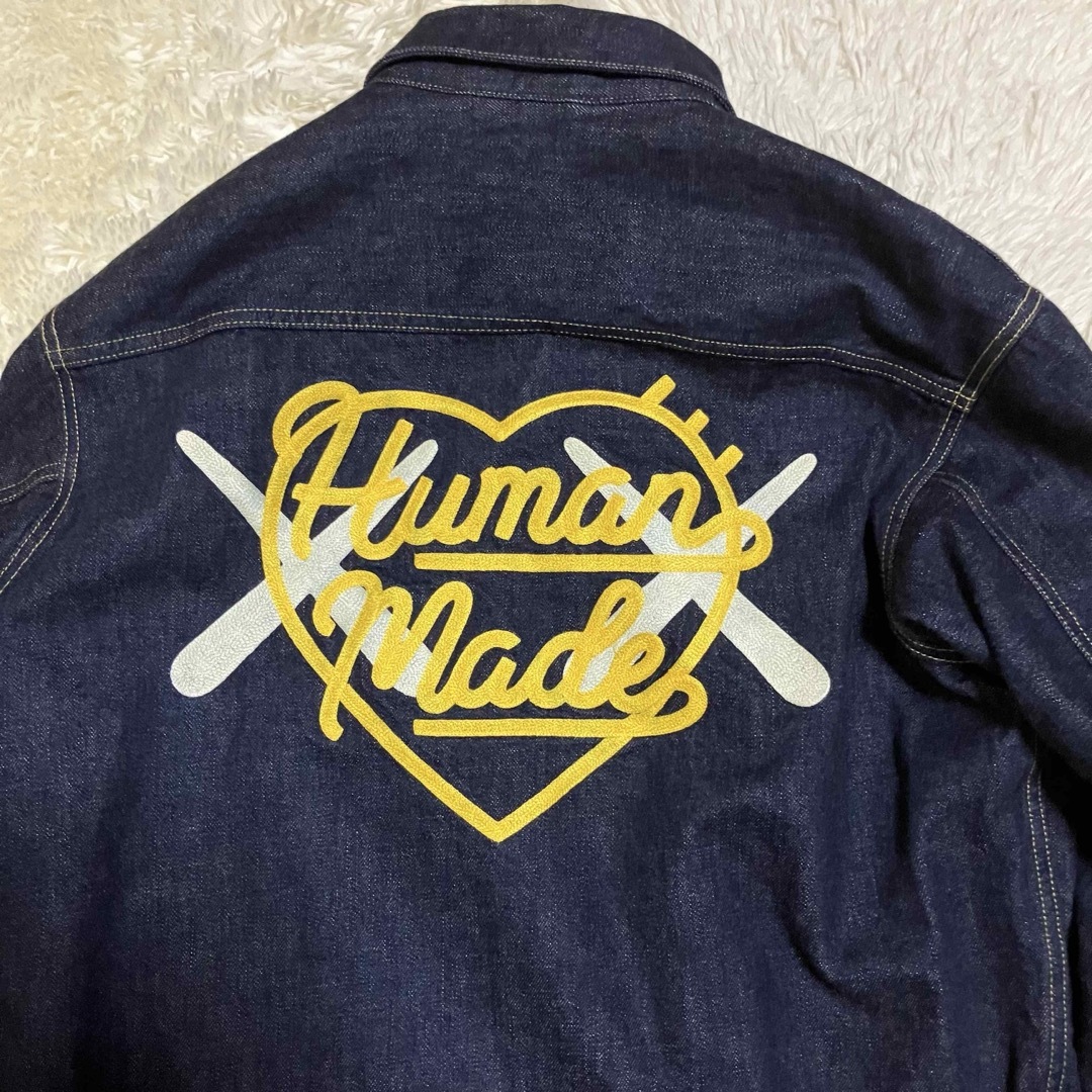 HUMAN MADE - KAWS MADE DENIM WORK JACKET #1 刺繍 ロゴ Lの HUMAN MADE - KAWS MADE DENIM WORK JACKET #1 刺繍 ロゴ Lの