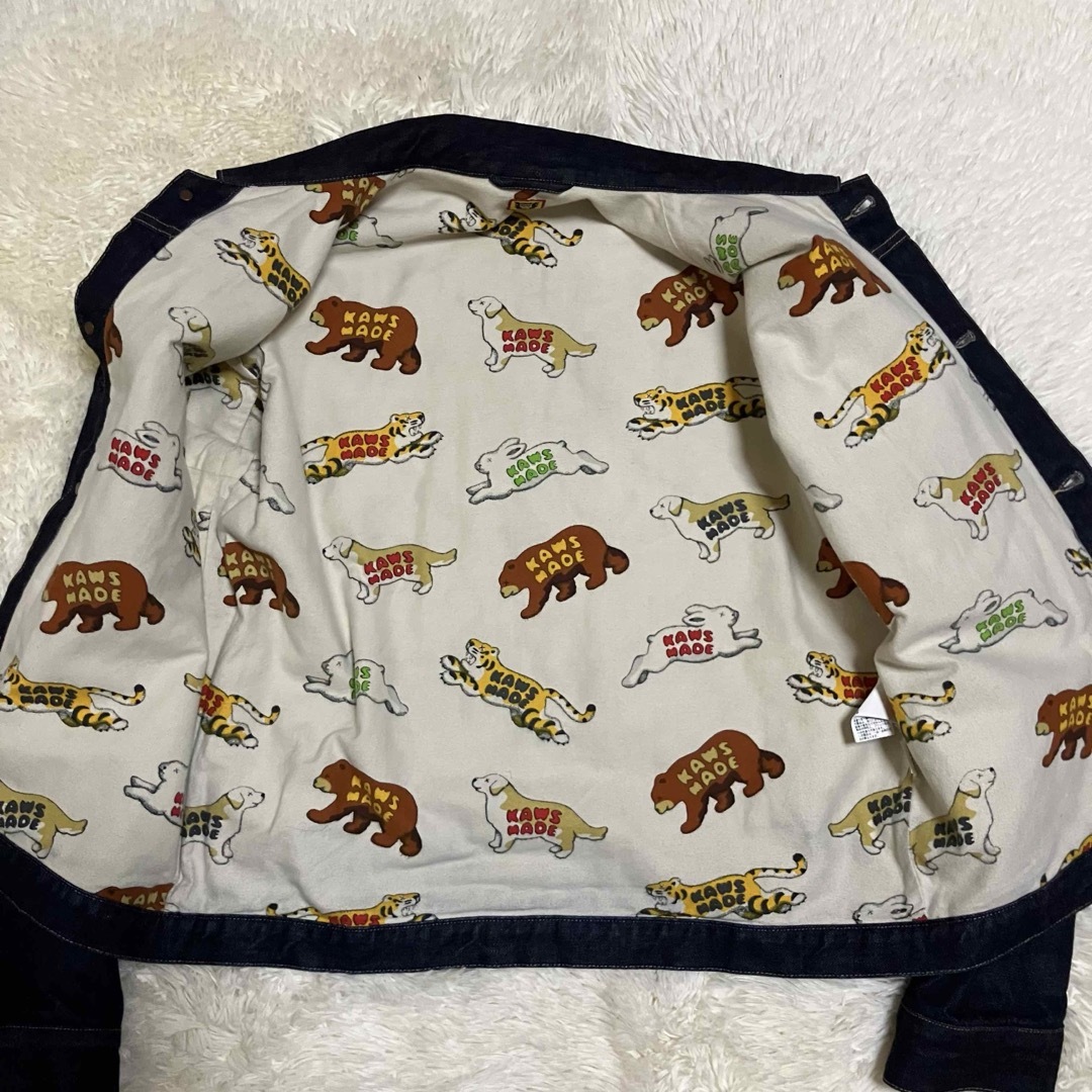 HUMAN MADE - KAWS MADE DENIM WORK JACKET #1 刺繍 ロゴ Lの HUMAN MADE - KAWS MADE DENIM WORK JACKET #1 刺繍 ロゴ Lの