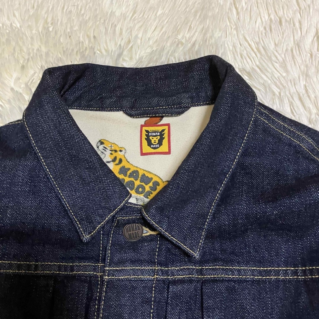 HUMAN MADE - KAWS MADE DENIM WORK JACKET #1 刺繍 ロゴ Lの HUMAN MADE - KAWS MADE DENIM WORK JACKET #1 刺繍 ロゴ Lの