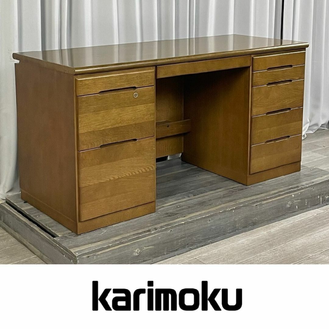 カリモク家具 - 0003 カリモク オーク材 両袖 デスク 電源タップ カリモク家具 - 0003 カリモク オーク材 両袖 デスク 電源タップ