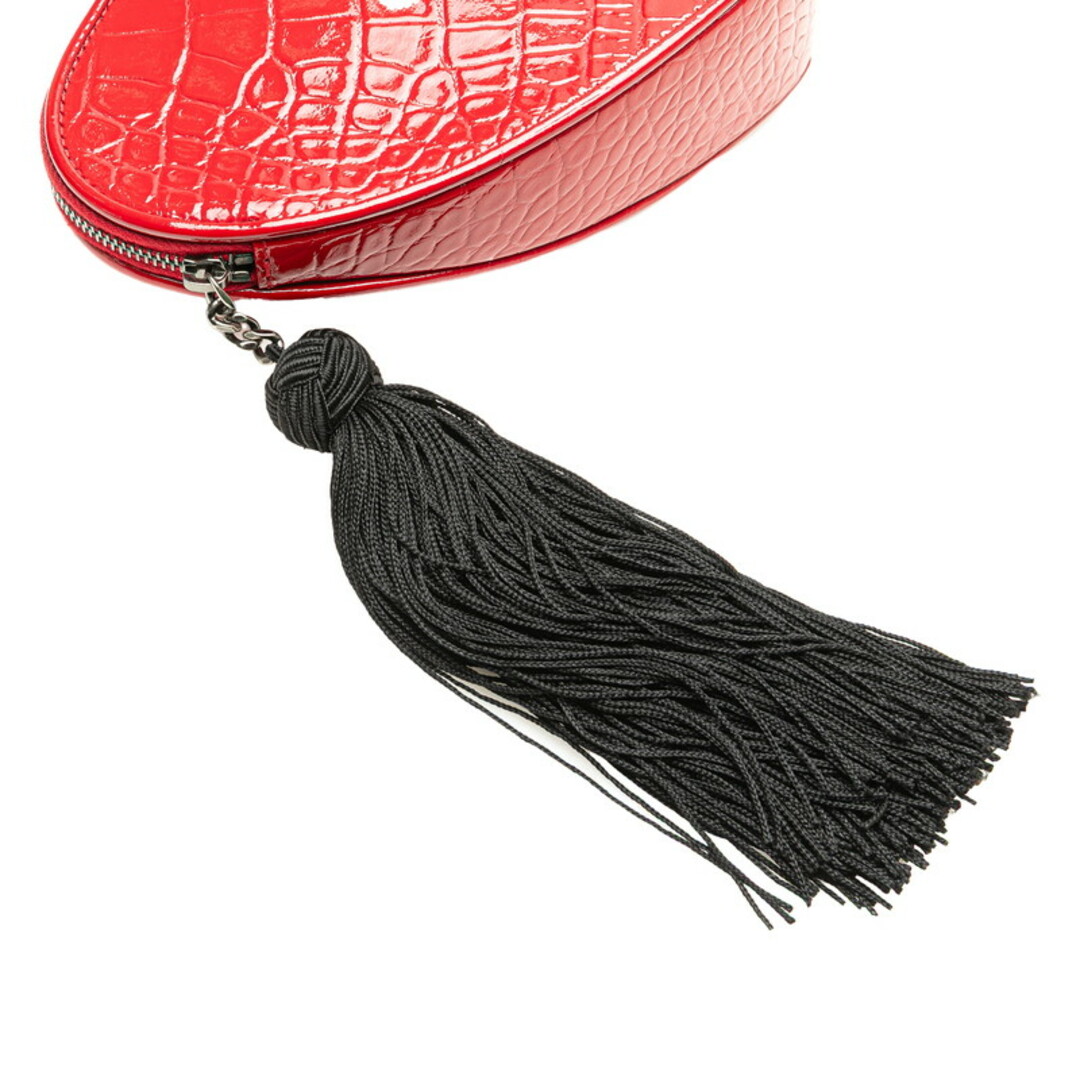 SAINT LAURENT - サンローラン YSLロゴ ハート クロコ型押し SAINT LAURENT - サンローラン YSLロゴ ハート クロコ型押し
