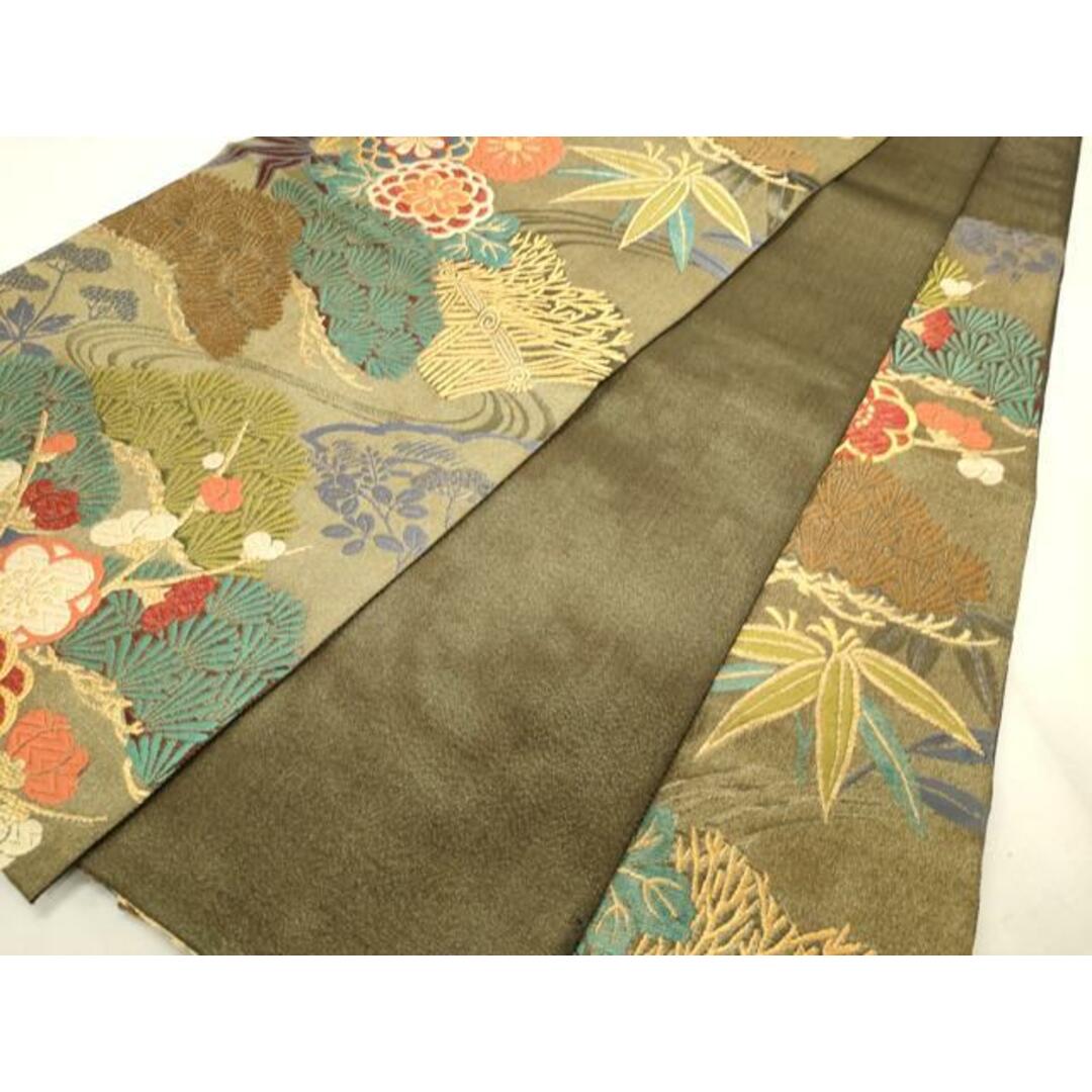 平和屋着物□六通柄袋帯 唐織 松竹梅 金糸 正絹 逸品 CAAO2784ak 平和屋着物□六通柄袋帯 唐織 松竹梅 金糸 正絹 逸品 CAAO2784ak