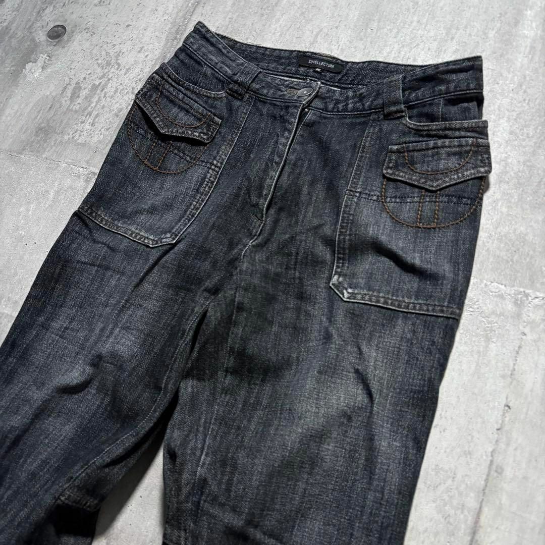 y2k opium flare black denim pants 00sの通販 by m brand|ラクマ y2k opium flare black denim pants 00sの通販 by m brand|ラクマ