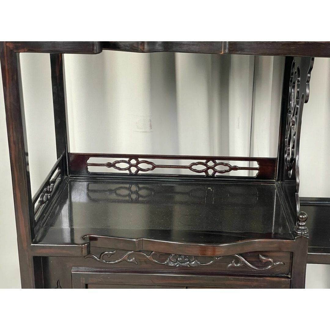 GJ88 唐木家具 黒檀 総無垢 飾り棚 茶棚 水屋 箪笥 茶箪笥/K4の GJ88 唐木家具 黒檀 総無垢 飾り棚 茶棚 水屋 箪笥 茶箪笥/K4の