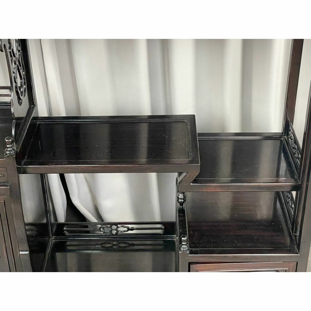 GJ88 唐木家具 黒檀 総無垢 飾り棚 茶棚 水屋 箪笥 茶箪笥/K4の GJ88 唐木家具 黒檀 総無垢 飾り棚 茶棚 水屋 箪笥 茶箪笥/K4の