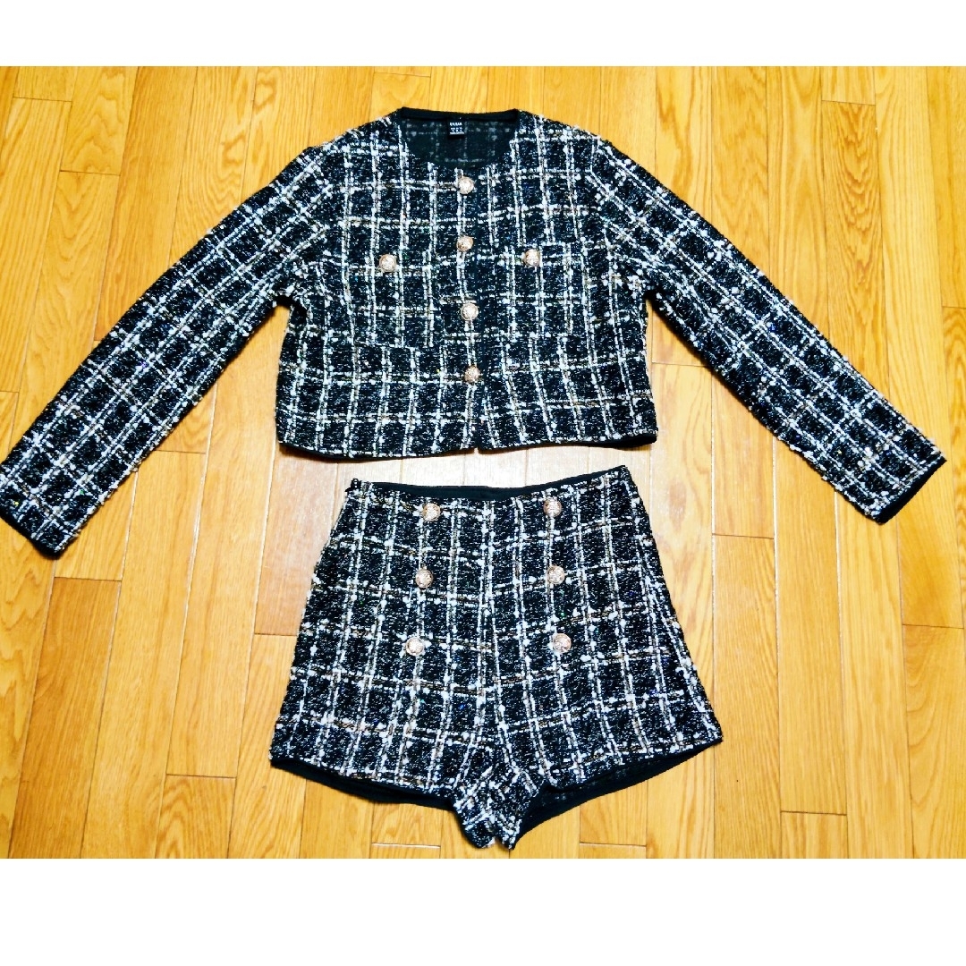 SHEIN - ツイード風チェックセットアップの通販 by airi's shop SHEIN - ツイード風チェックセットアップの通販 by airi's shop