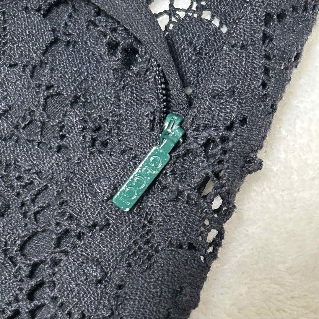 GUCCI - GUCCI グッチ シェリーライン レースフレアースカート GUCCI - GUCCI グッチ シェリーライン レースフレアースカート