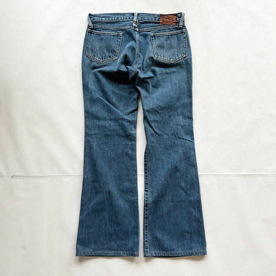45R - 45R デニム インディゴ R刺繍 レザーパッチ ストレート 45R - 45R デニム インディゴ R刺繍 レザーパッチ ストレート