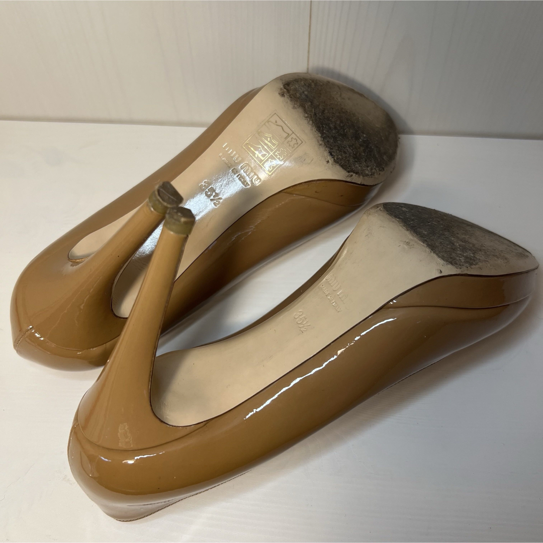 MIU MIU - 美品✨miumiu エナメルパンプス ブラウン ハイヒール MIU MIU - 美品✨miumiu エナメルパンプス ブラウン ハイヒール