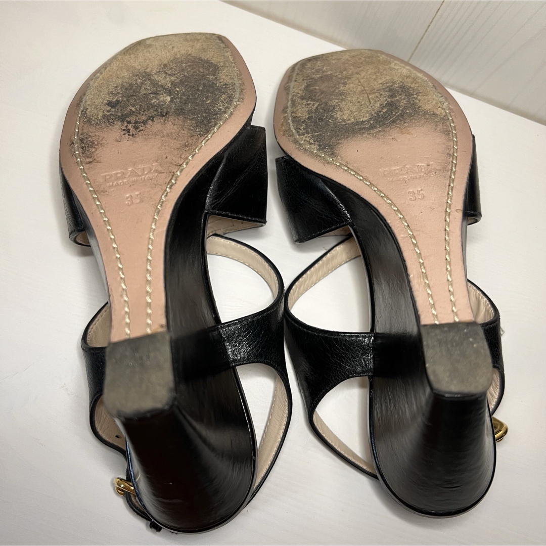 PRADA - 美品✨PRADA ウェッジソールサンダル 黒 22 プラダの PRADA - 美品✨PRADA ウェッジソールサンダル 黒 22 プラダの