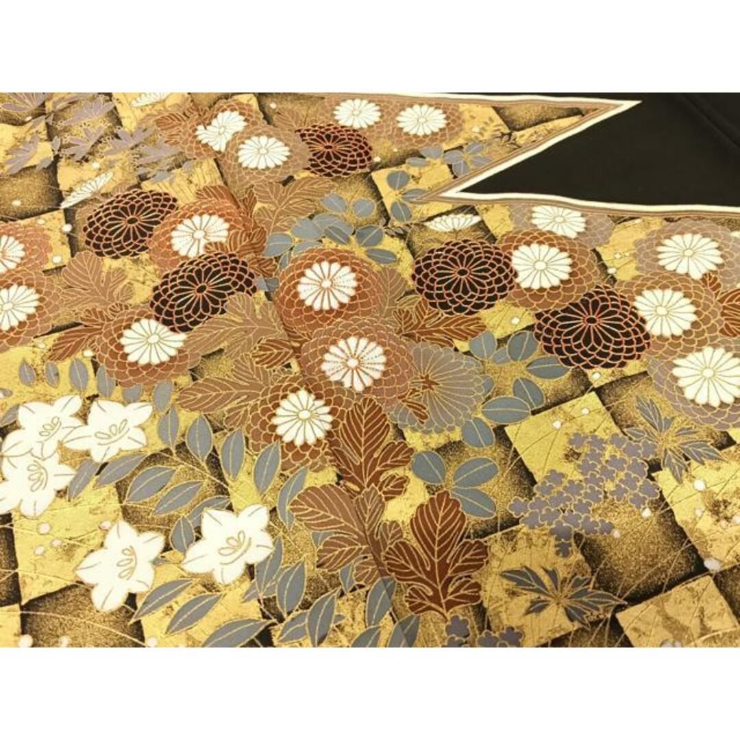平和屋着物□豪華黒留袖 駒刺繍 鳳凰草花文 暈し染め 金彩 正絹 平和屋着物□豪華黒留袖 駒刺繍 鳳凰草花文 暈し染め 金彩 正絹