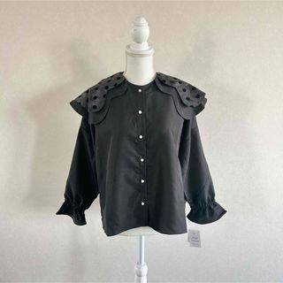 HERMES - HERMES エルメス シルクニットシャツ ブラック セリエ HERMES - HERMES エルメス シルクニットシャツ ブラック セリエ