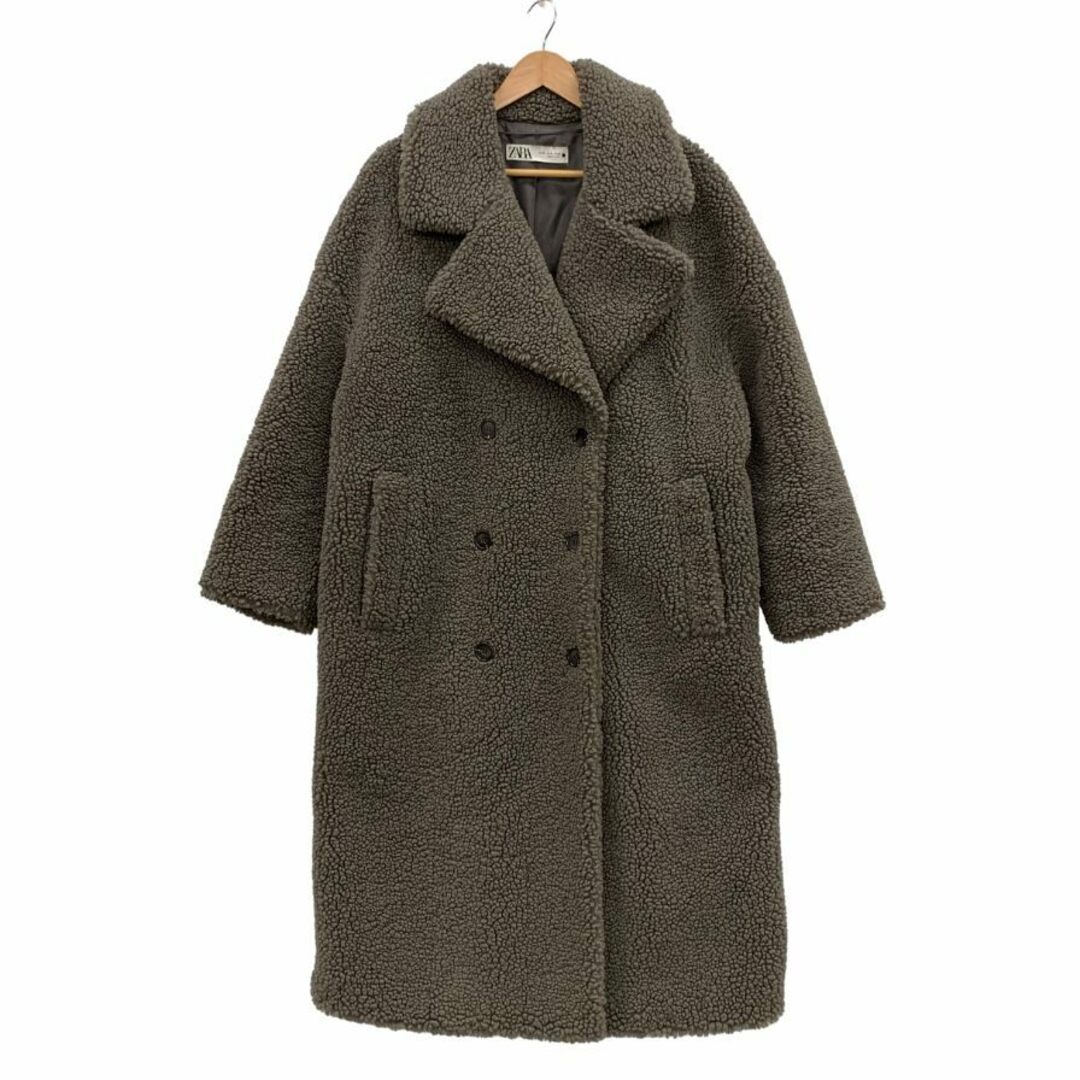 ZARA - ザラ ボアコート ロング丈 グレー レディース サイズM ZARA - ザラ ボアコート ロング丈 グレー レディース サイズM